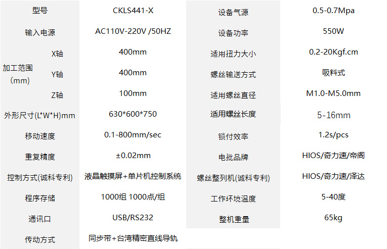 CKLS441-X 旋转式自动锁螺丝机器人